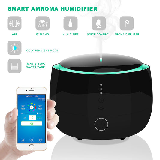 Smart Aromatherapy Humidifier – Ultrasonic Cool Mist & LED Mood Light
