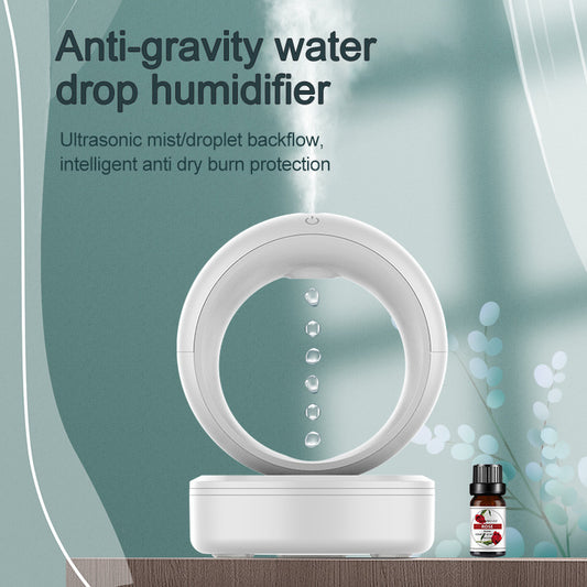 Anti-Gravity Levitating Water-Drop Humidifier – Silent Cool Mist & Ambient LED